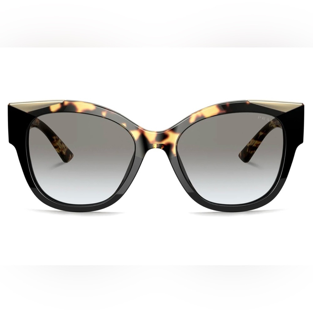 Prada Acetate Black Tortoise Gold Sunglasses Brand New W/O case Made in Italy - Picture 8 of 13